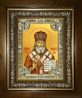 Икона Иннокентий, митрополит Московский, святитель, в киоте 24х30 см 25893