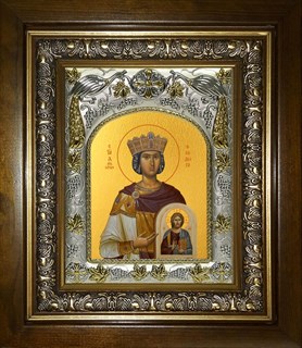 Икона Феодора Цареградская преподобная, в киоте 20х24 см 25907