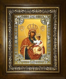 Икона Черниговская икона Божией Матери, в киоте 24х30 см 25917