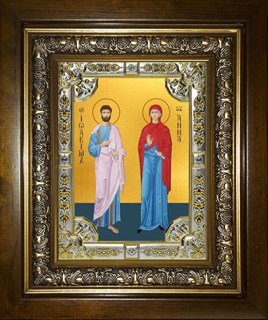 Икона Иоаким и Анна праведные богоотцы, в киоте 24х30 см 25936