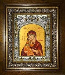 Икона Владимирская икона Божией Матери, в киоте 20х24 см 25971