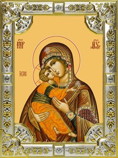 Икона Владимирская икона Божией Матери, 18х24 см, со стразами 25978