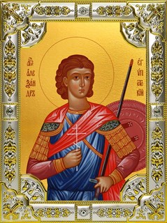 Икона Александр Египетский, 18х24 см, со стразами 25991