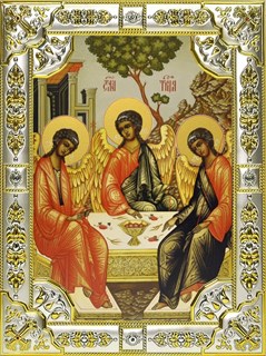 Икона Святая Троица, 18х24 см, со стразами 25996