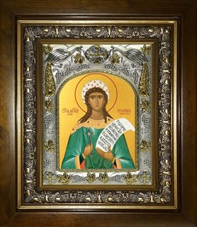 Икона Серафима дева мученица, в киоте 20х24 см 26022