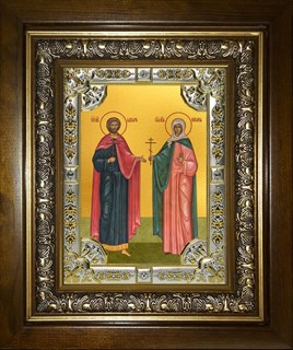 Икона Адриан и Наталия мученики, в киоте 24х30 см 26051