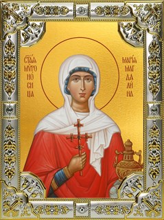 Икона Мария Магдалина равноапостольная, мироносица, 18х24 см, со стразами 26080