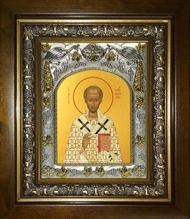 Икона Иоанн (Иван) Златоуст, архиепископ Константинопольский, святитель, в киоте 20х24 см 26088