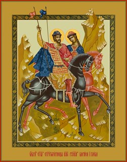 Икона Борис и Глеб благоверные князья-страстотерпцы 26105