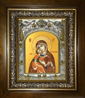 Икона Владимирская икона Божией Матери, в киоте 20х24 см 26109