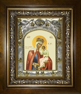Икона Избавление от бед страждущих, икона Божией Матери, в киоте 20х24 см 26188