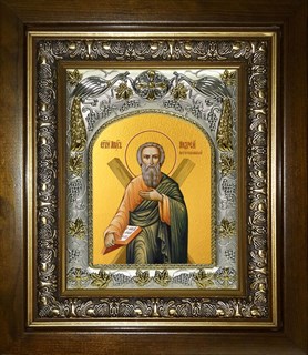 Икона Андрей Первозванный, апостол, в киоте 20х24 см 26204