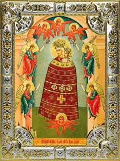 Икона Прибавление Ума, икона Божией Матери, 18х24 см, со стразами 26208