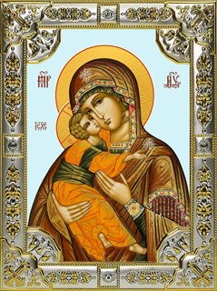Икона Владимирская икона Божией Матери, 18х24 см, со стразами 26223