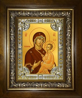 Икона Тихвинская икона Божией Матери, в киоте 24х30 см 26248