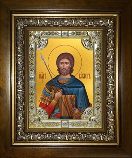 Икона Виктор Никомидийский мученик, в киоте 24х30 см 26293
