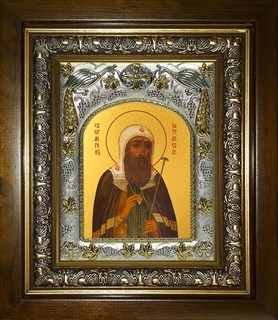 Икона Ермоген, Патриарх Московский и всея Руси, святитель, в киоте 20х24 см 26368