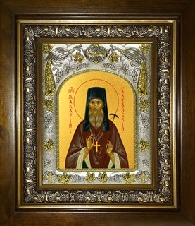 Икона Макарий Алтайский, преподобный, в киоте 20х24 см 26389