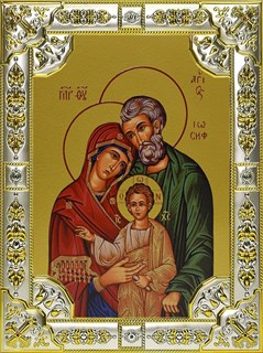 Икона Святое Семейство, 18х24 см, со стразами 26402