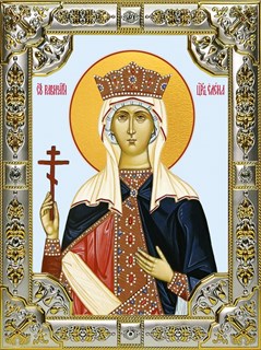 Икона Елена равноапостольная царица, 18х24 см, со стразами 26419