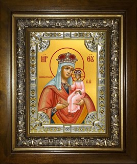 Икона Ильинская икона Божией Матери, в киоте 24х30 см 26427