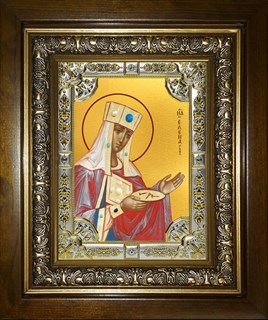 Икона Елена равноапостольная царица,в киоте 24х30 см 26440