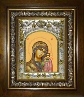 Икона Казанская икона Божией Матери, в киоте 20х24 см 26507