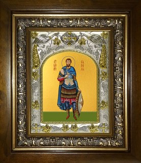 Икона Савелий Персидский, в киоте 20х24 см 26556