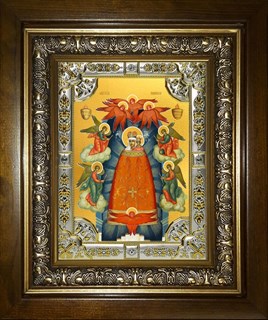 Икона Прибавление Ума, икона Божией Матери, в киоте 24х30 см 26567