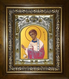 Икона Стефан первомученик, в киоте 20х24 см 26571