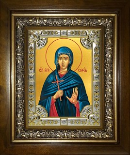 Икона София Римская мученица, в киоте 24х30 см 26613