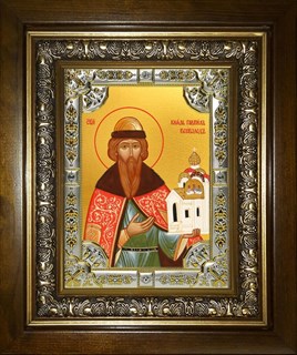 Икона Всеволод Псковский во святом крещении Гавриил, благоверный князь, в киоте 24х30 см 26614