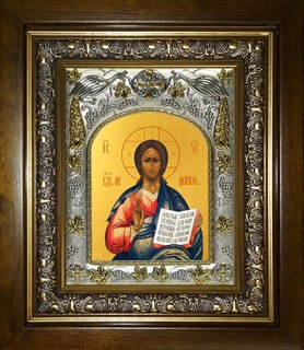 Икона Господь Вседержитель, в киоте 20х24 см 26619