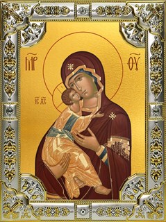 Икона Владимирская икона Божией Матери, 18х24 см, со стразами 26682
