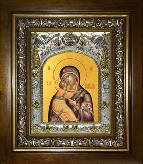 Икона Владимирская икона Божией Матери, в киоте 20х24 см 26683