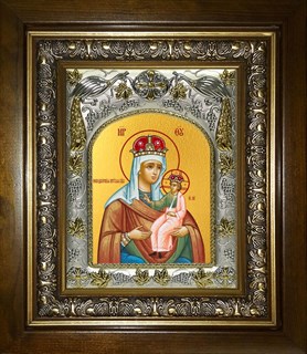 Икона Новодворская икона Божией Матери, в киоте 20х24 см 26688