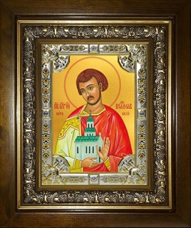 Икона Владислав Сербский, благоверный князь, в киоте 24х30 см 26707