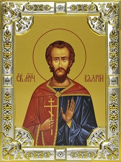Икона Валерий Мелитинский мученик, 18х24 см, со стразами 26716