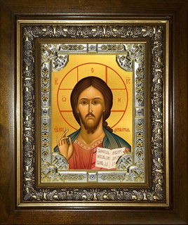 Икона Господь Вседержитель, в киоте 24х30 см 26723