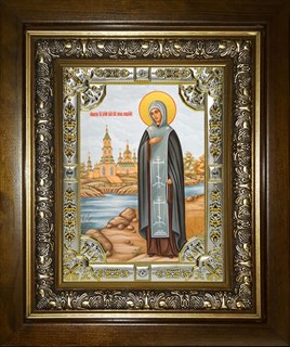 Икона Анна Кашинская благоверная великая княгиня, в киоте 24х30 см 26725