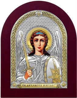 Икона Михаил Архангел, дерево, посеребрение 925 26776