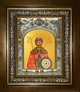 Икона Александр Невский, благоверный князь, в киоте 20х24 см 26782