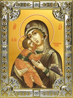 Икона Владимирская икона Божией Матери, 18х24 см, со стразами 26783