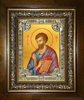 Икона Лука апостол, в киоте 24х30 см 26816