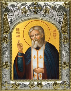 Икона Серафим Саровский преподобный, чудотворец, 14х18 см 26827