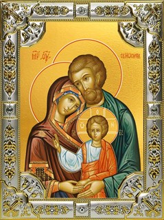 Икона Святое Семейство, 18х24 см, со стразами 26844