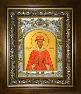 Икона Иулиания Вяземская, Новоторжская, благоверная княгиня, в киоте 20х24 см 26867