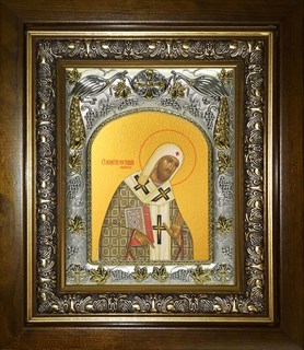 Икона Леонтий епископ Ростовский, святитель,в киоте 20х24 см 26868