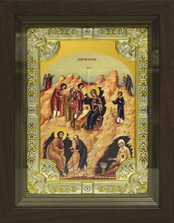 Икона Рождество Христово, в киоте 24х30 см 26939