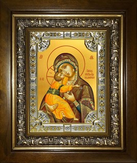 Икона Владимирская икона Божией Матери, в киоте 24х30 см 26951